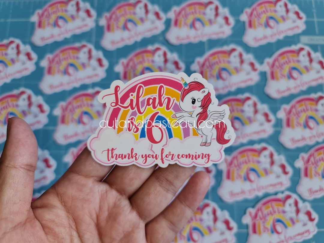 Rainbow Unicorn Party Bag Labels / Tags