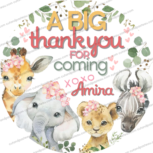 Safari Animals Party Bag Labels / Tags