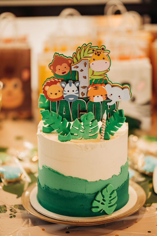 Safari Jungle Animals Cake Topper